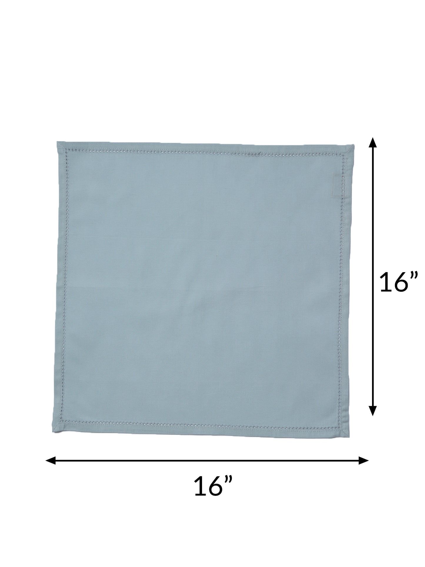 fagotting embroidered set of 6 dinner napkins in blue color - 16x16 inch