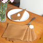 fagotting embroidered set of 6 dinner napkins in golden brown color - 16x16 inch