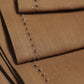 closeup of fagotting embroidered set of 6 dinner napkins in golden brown color - 16x16 inch