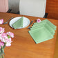 fagotting embroidered set of 6 dinner napkins in olive green color - 16x16 inch