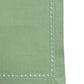 closeup of fagotting embroidered set of 6 dinner napkins in olive green color - 16x16 inch