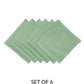 fagotting embroidered set of 6 dinner napkins in olive green color - 16x16 inch