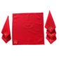 leaf embroidered set of 6 dinner napkins cotton red color - 16x16 inch