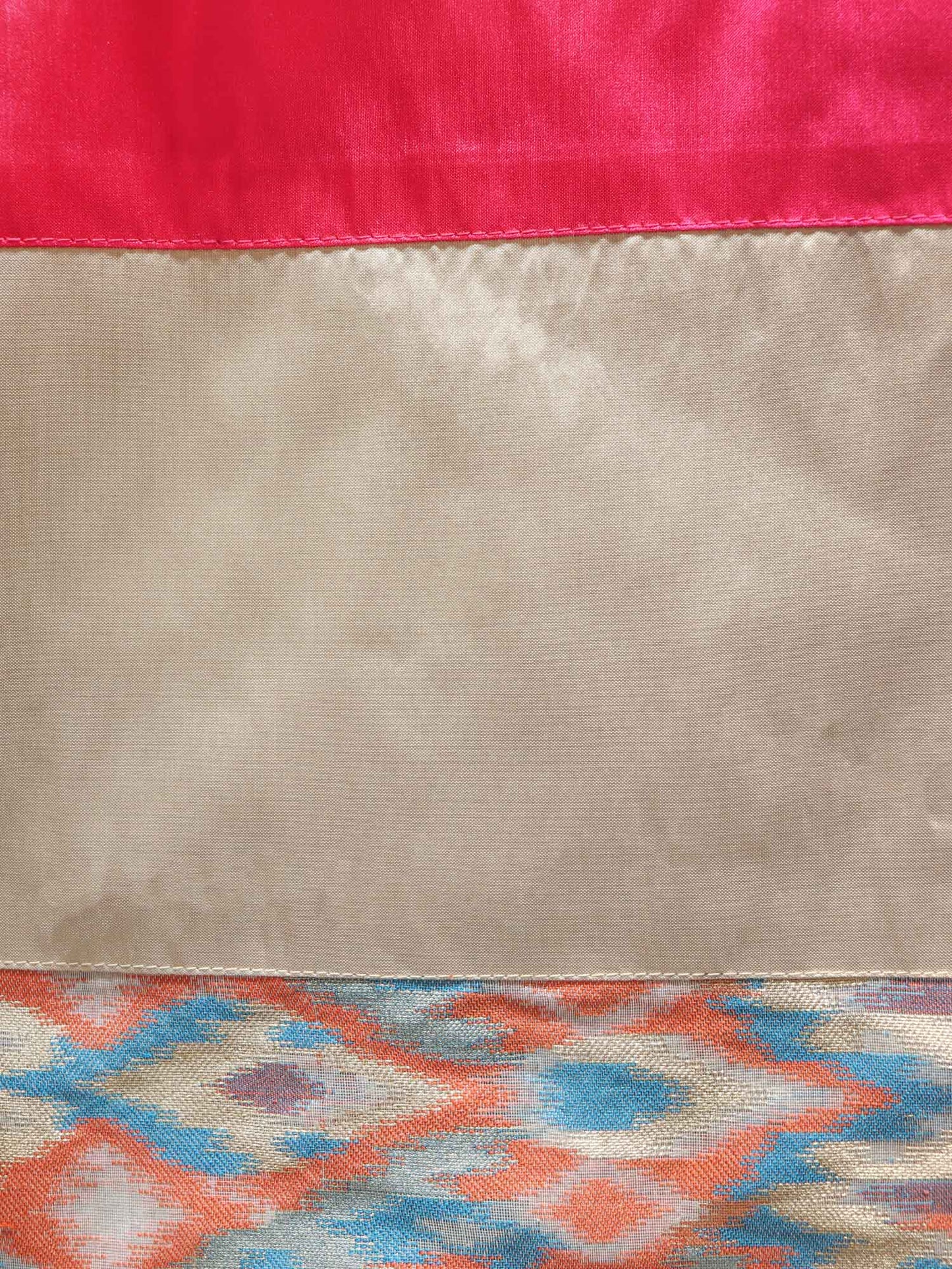 Pink colored benarasi brocade silk table cover with panel border for 6 seater table 52x84 inches