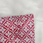 Table Cover Embroidered and Border Patchwork | Cotton Blend - Red and White | Heat Resistant Table Cover for Kitchen Table/Dining Table Cloth, 52 X 84 Inches; 130 cm X 210 cm