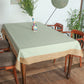Table Cover with Panel Border and  Self Textured Floral Pattern | Cotton Blend - Green Brown | Heat Resistant Cover for Kitchen Table/Dining Table Cloth, 52 X 84 Inches; 130 cm X 210 cm