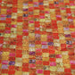 red and gold colored benarasi brocade silk table cover with panel border for 6 seater table 52x84 inches