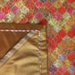 red and gold colored benarasi brocade silk table cover with panel border for 6 seater table 52x84 inches