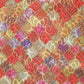red and gold colored benarasi brocade silk table cover with panel border for 6 seater table 52x84 inches