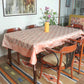 Table Cover Motif with Panel and Hand Braided Tassels| Banarasi Brocade Silk Multicolor | Heat Resistant Table Cover for Kitchen Table/Dining Table, 52 X 84 Inches; 130 X 210 cm