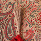 Brocade Table Cover with Self Textured Pattern with Golden/Red Border with Golden Tassels - 52in x 84in