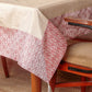 Brocade Table Cover with  Golden/Red Border and Golden Tassels - 52in x 84in