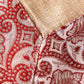 Brocade Table Cover with  Golden/Red Border and Golden Tassels - 52in x 84in