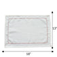 embroidered dinner table placemats in white and red contrast - 13x19 inch 