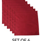 Printed Placemat/Tablemats and Napkins Set | Dinner Table Mats/Napkins | Cotton Blend - White and Red | Set of 6 Mats 13x18 in & Set of 6 Dining Napkins 16x16in | (33x48 cms, 40x40 cms)