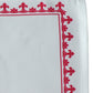 Printed Placemat/Tablemats and Napkins Set | Dinner Table Mats/Napkins | Cotton Blend - White and Red | Set of 6 Mats 13x18 in & Set of 6 Dining Napkins 16x16in | (33x48 cms, 40x40 cms)