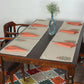 floral embroidered dining table mats and contrast napkins in chawal taka embroidery in beige and rust color combo - 13x19 inch