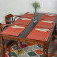 Embroidered Placemat/Tablemats and Napkins Set | Dinner Table Mats/Napkins | Polycanvas - Rust | Set of 6 Mats 13x19 in & Set of 6 Dining Napkins 16x16in | (33x48 cms, 40x40 cms)