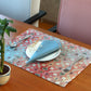 Printed Placemat/Tablemats and Napkins Set Polycanvas - Multi Colour Set of 6 Mats 13x19 in & 6 Napkins 16x16in (33x48 cms, 40x40 cms)