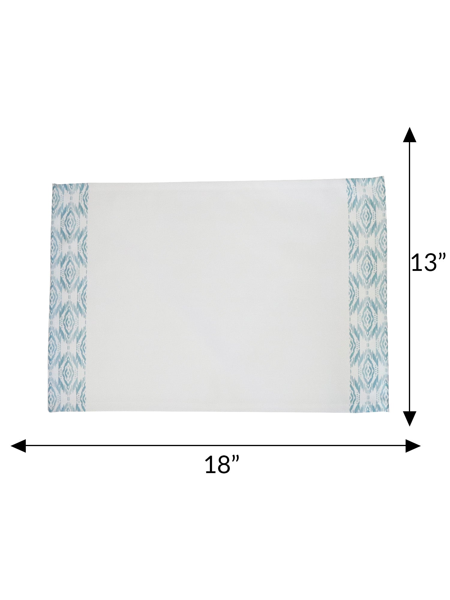 printed dinner placemats in light blue , set of 6 each  - 13x19 inch