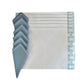 printed dinner placemats with embroidered napkins in light blue , set of 6 each - 13x19 inch