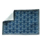 set of 6, printed tablemats and embroidered napkins in blue - 13x19 inch