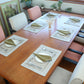 embroidered dinner table placemats and embroidered cotton napkins in gray and green contrast - 13x19 inch 
