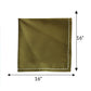 set of 6 dinner embroidered cotton napkins in gray and green contrast - 16x16 inch 