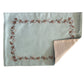 Embroidered Placemat/Tablemats and Napkins Set Polycanvas - Beige Set of 6 Mats 13x19 in & 6 Napkins 16x16in (33x48 cms, 40x40 cms)
