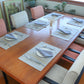 embroidered dinner placemats and embroidered cotton napkins in grey color - 13x19 inch