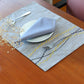 embroidered dinner placemats and embroidered cotton napkins in grey color - 13x19 inch