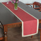 Textured Table Runner with Flange Border | Red and Gold | 4 Seater / 6 Seater Table Runner Cloth, Table Runner for Living Room, Dining Table Runner- 30 cms x 210 cms; 12 inches x 84 inches.