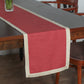 Textured Table Runner with Flange Border | Red and Gold | 4 Seater / 6 Seater Table Runner Cloth, Table Runner for Living Room, Dining Table Runner- 30 cms x 210 cms; 12 inches x 84 inches.