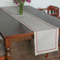 grey colored embroidered table runner for 6 seater table - 52x84 inches