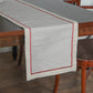 grey colored embroidered table runner for 6 seater table - 52x84 inches