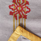Table Runner with Block Print and Flange Border | Silver - 12in X 84in