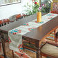 hand embroidered table runner on printed motif for 6 seater dining table - 12x84 inch