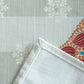 closeup of backing of hand embroidered table runner 