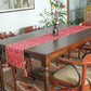 Brocade Silk Table Runner with Flange at Edges and Tassels | Silk - Pink | 6 Seater Dining Table - 12 x 84 inches