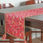 Brocade Silk Table Runner with Flange at Edges and Tassels | Silk - Pink | 6 Seater Dining Table - 12 x 84 inches
