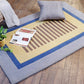 Carpet Hand Tufted 100% Woollen Modern Border Stripes Beige, Blue And Yellow - 4ft X 6ft