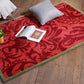 Carpet Hand Tufted 100% Woollen  Abstract Floral Red - 4ft X 6ft