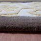 Carpet Hand Tufted 100% Woollen Ornamental Border Gold Brown - 4ft X 6ft