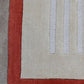 Carpet Hand Tufted 100% Woollen Beige,Rust And Brown Border Stripes - 4ft X 6ft