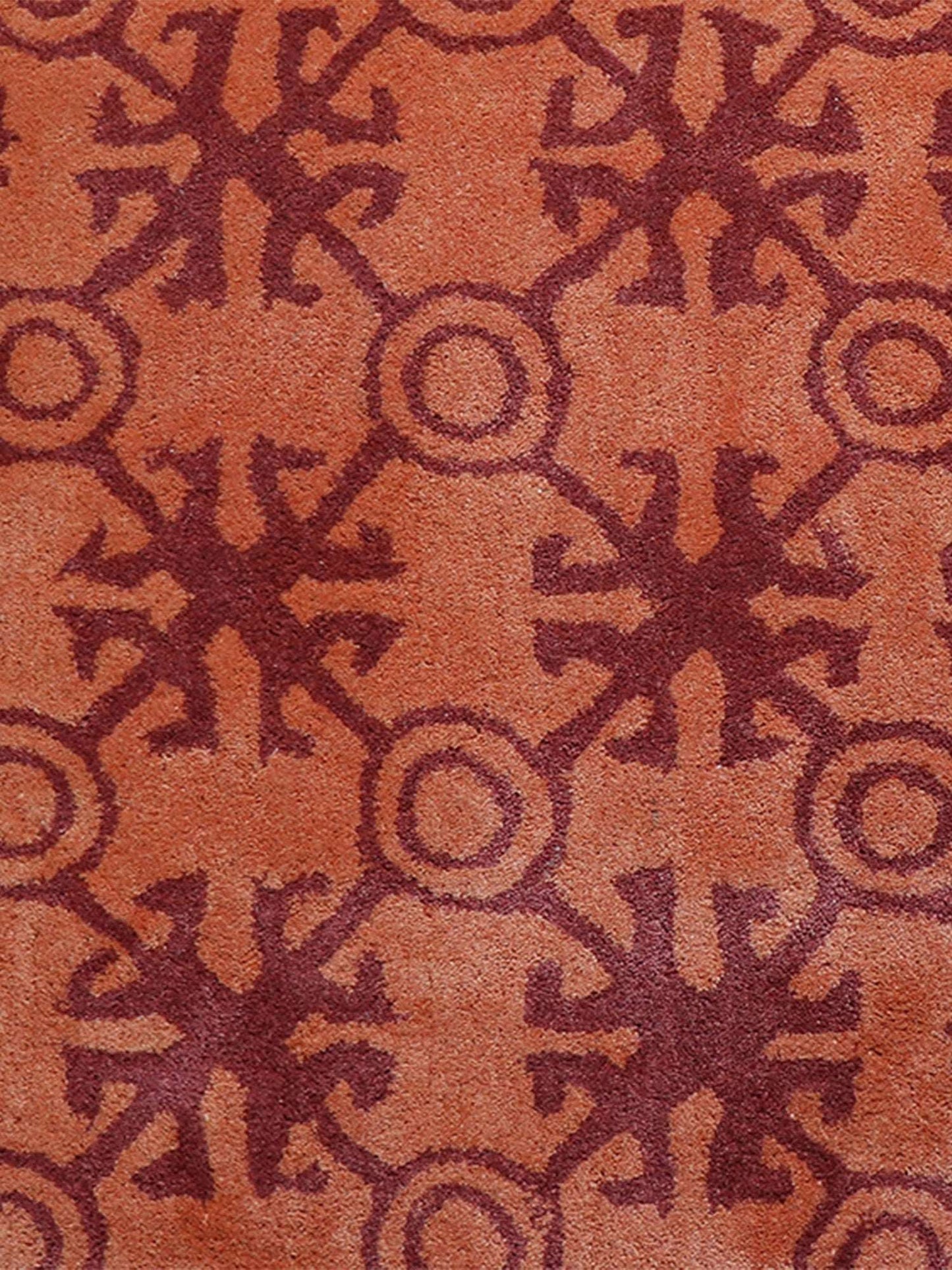 Carpet Hand Tufted 100% Woollen Rust Cuban Tile - 4ft X 6ft