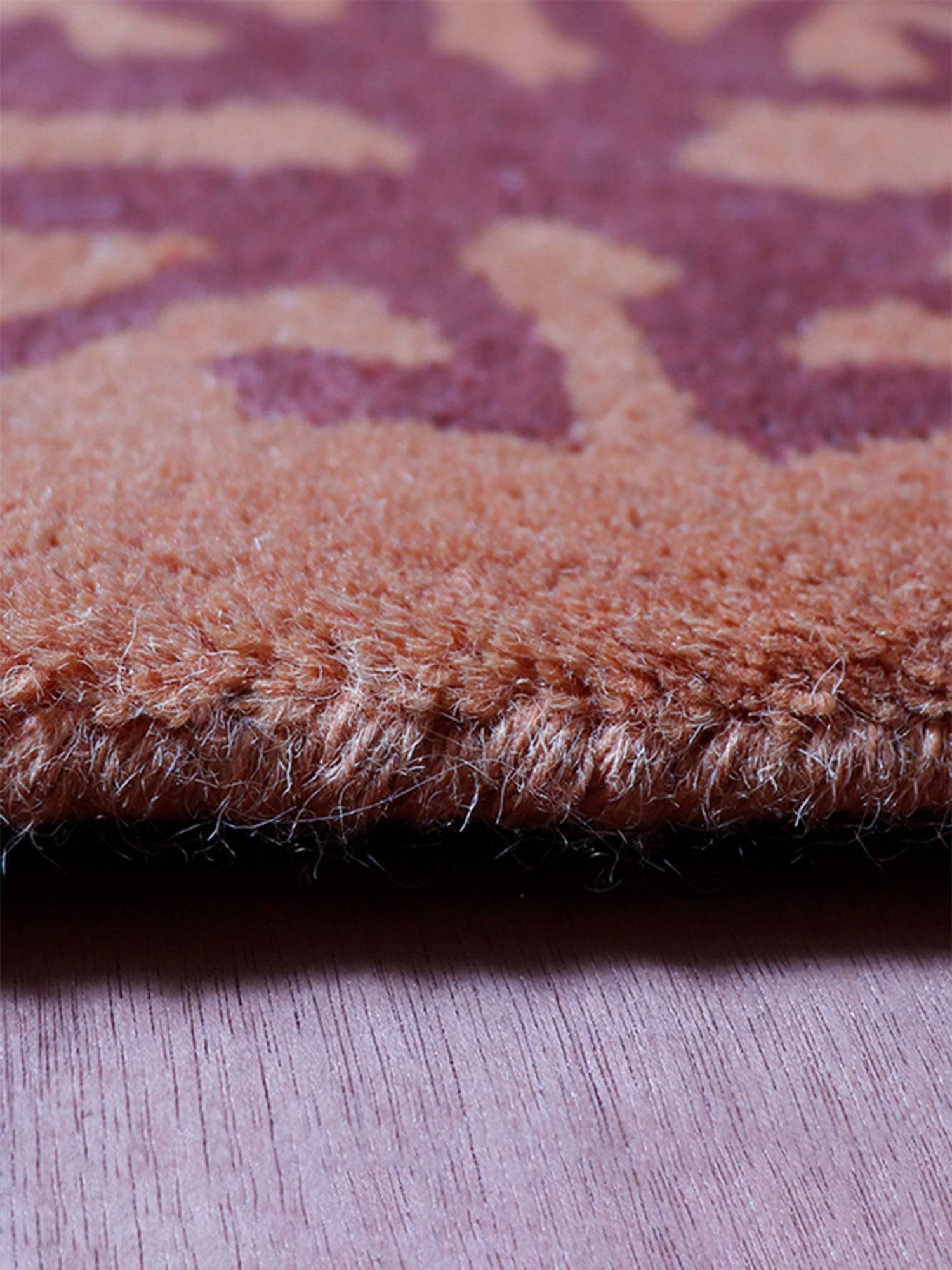 Carpet Hand Tufted 100% Woollen Rust Cuban Tile - 4ft X 6ft