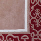 Carpet Hand Tufted 100% Woollen Beige And Red Bordered - 4ft x 6ft