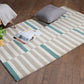 Carpet Hand Tufted 100% Woollen Beige And Brown And Turquoise Geometric Pattern - 4ft X 6ft