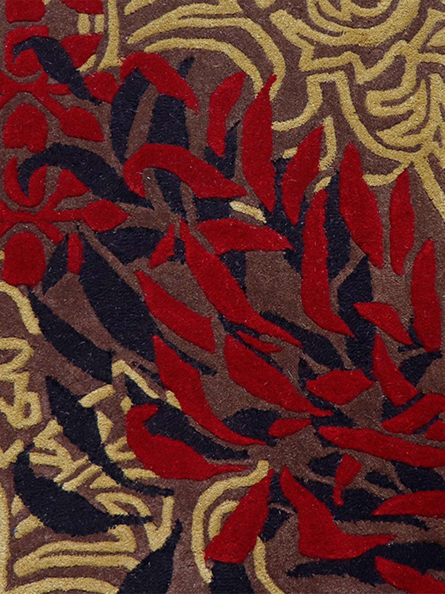 Carpet Hand Tufted 100% Woollen Red And Maroon Transitional  - 4ft X 6ft