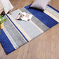 Carpet Hand Tufted 100% Woollen Off White Navy Grey Stripes Nautical - 4ft X 6ft